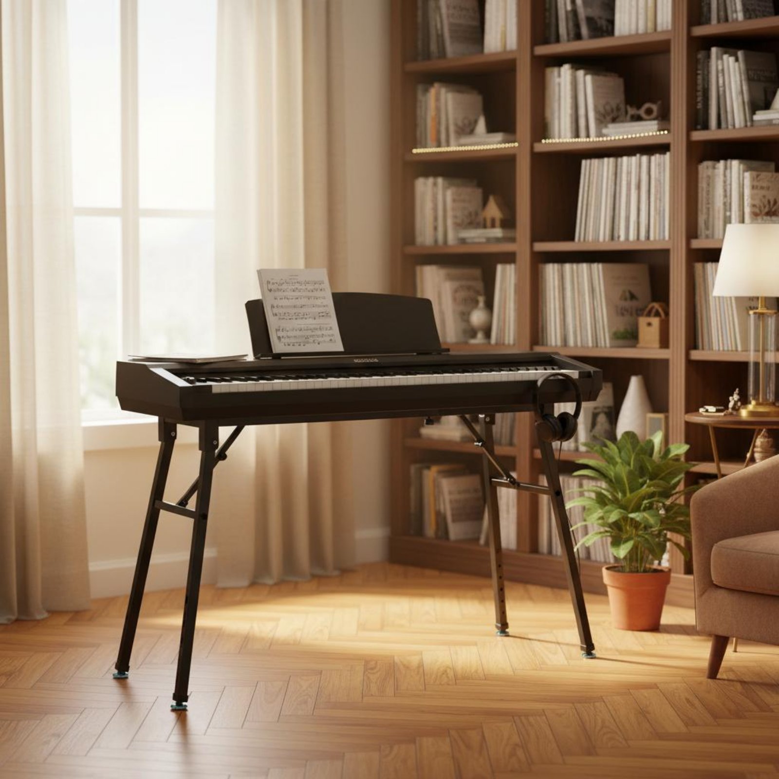 حامل لوحة مفاتيح قابل للطي، حا - مراجعة Musical Instrument Keyboard وسعره